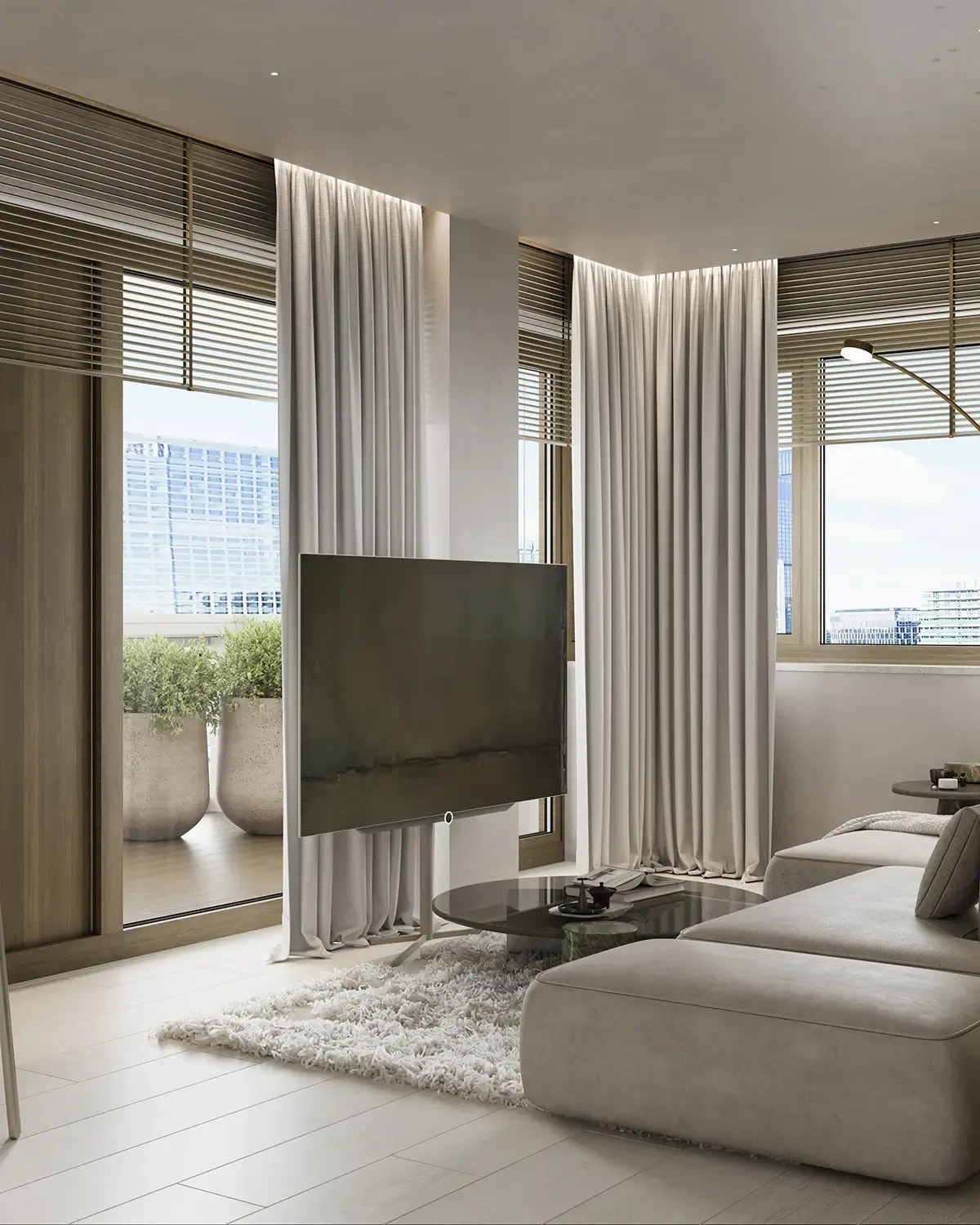 Wizualizacja małego apartamentu Miedziana 7